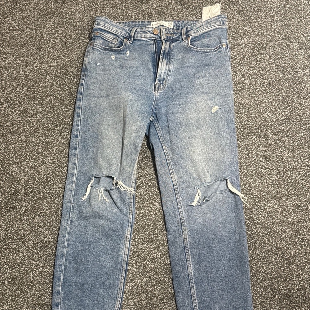 Distressed Blue Jeans
